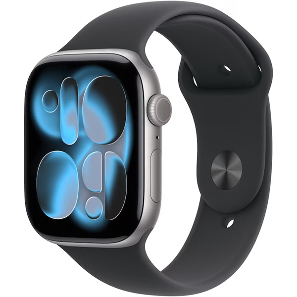 Apple Watch Series 11 (2025) GPS 42mm Space Grey Aluminium Case with Sport Band S/M - смарт часовник