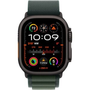 Apple Watch Ultra 2 (2024) LTE 49mm Black Titanium Case with Alpine Loop L Dark Green - смарт часовник