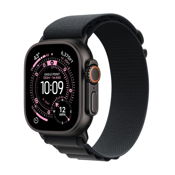 Apple Watch Ultra 3 (2025) 5G 49mm Black Titanium Case with Black Alpine Loop M MF0V4QC/A - смарт часовник