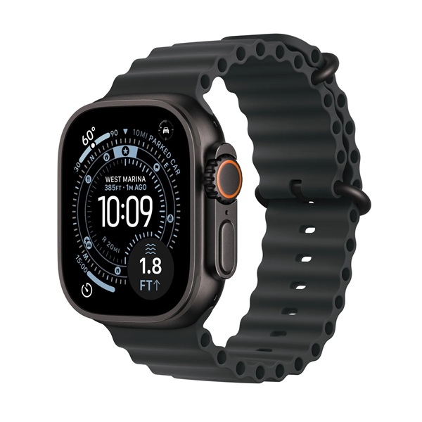 Apple Watch Ultra 3 (2025) 5G 49mm Black Titanium Case with Black Ocean Band MF0J4QC/A - смарт часовник